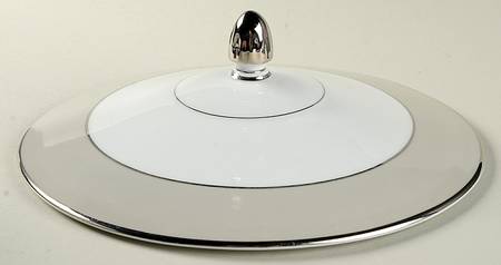 Platina (White with Gray Color Band) Lid for Round Vegetable