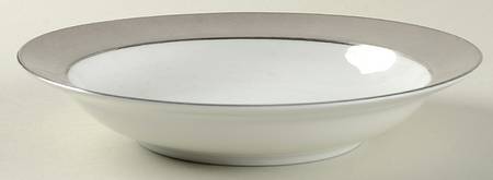 Platina (White with Gray Color Band) Rim Soup Bowl