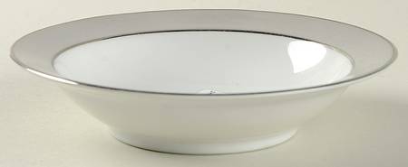 Platina (White with Gray Color Band) Rim Fruit/Dessert (Sauce) Bowl
