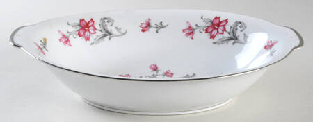 Primrose (No #, Coupe, Platinum Trim) 10" Oval Vegetable Bowl