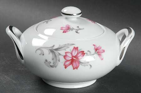 Primrose (No #, Coupe, Platinum Trim) Sugar Bowl & Lid