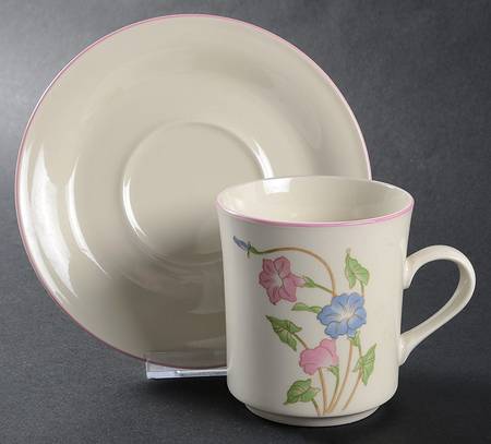 Primavera Flat Cup & Saucer Set by Sango