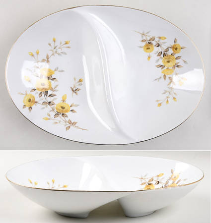 Rambler Rose 11" Oval Divided Vegetable Bowl