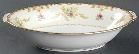 Regal (Gold Trim) 10" Oval Vegetable Bowl by Sango