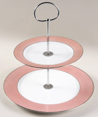 Rhapsody (No #, Pink Band) 2 Tiered Serving Tray (Dinner & Salad Plate)