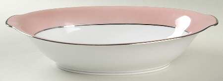 Rhapsody (No #, Pink Band) 10" Oval Vegetable Bowl