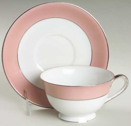 Rhapsody (No #, Pink Band) Footed Cup & Saucer Set