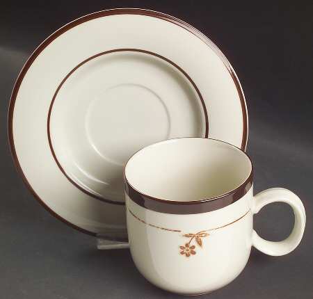 Sahara Brown Flat Cup & Saucer Set