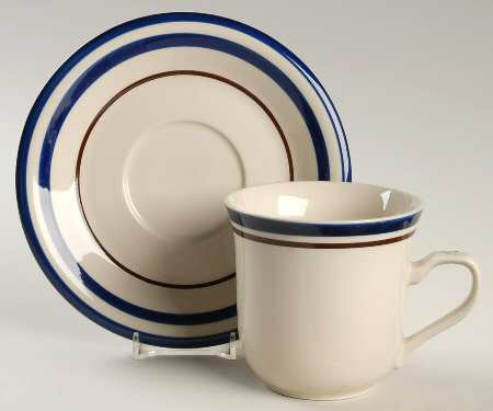 Saturn Blue Flat Cup & Saucer Set