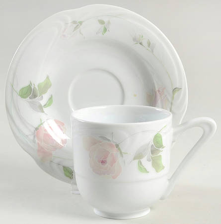 Sculpture Rose Footed Cup & Saucer Set
