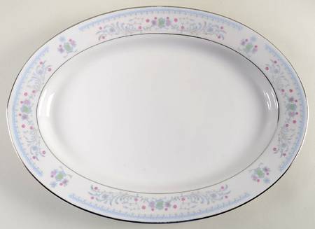 Serenade Light Blue 12" Oval Serving Platter
