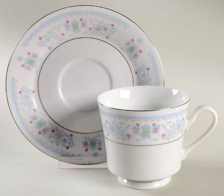 Serenade Light Blue Footed Cup & Saucer Set