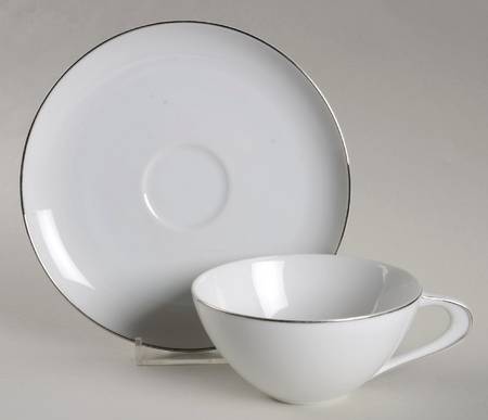 Silver Snow Flat Cup & Saucer Set