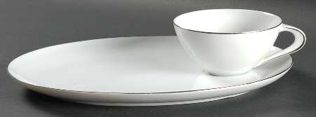Silver Snow Snack Plate & Cup Set
