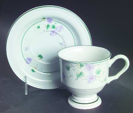 Sky Line Footed Cup & Saucer Set