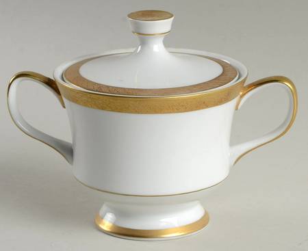 Spun Gold Sugar Bowl & Lid
