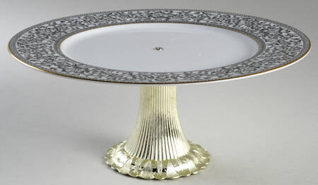 Spanish Lace Cake Stand with 4"-5" Metal Pedestal  Hc