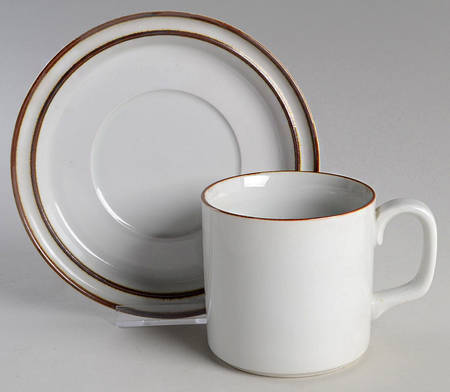 Stockholm Brown Flat Cup & Saucer Set