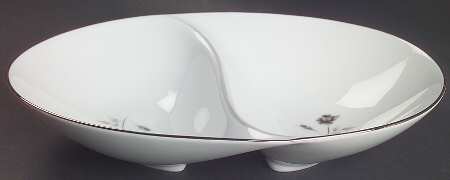 Symphony (Platinum Trim) 11" Oval Divided Vegetable Bowl