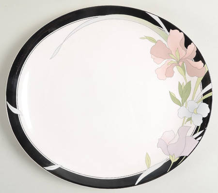 Symphony (Black Trim) 11" Oval Serving Platter
