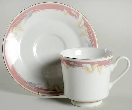 Taupe Fantasy Footed Cup & Saucer Set