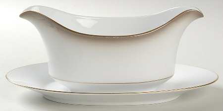 Taupe Mist Gravy Boat with Attached Underplate
