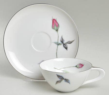 Tea Rose Flat Cup & Saucer Set by Sango