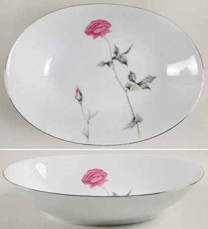 Tea Rose 10" Oval Vegetable Bowl