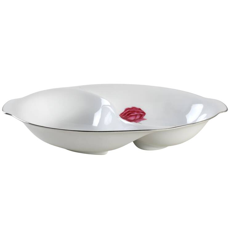 Tea Rose 11" Oval Divided Vegetable Bowl