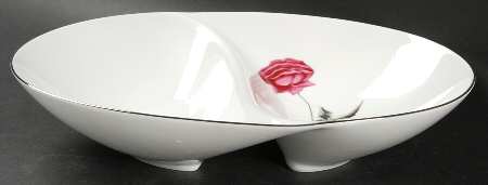 Tea Rose 11" Oval Divided Vegetable Bowl