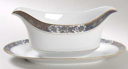 Tiara (Gold Trim) Gravy Boat with Attached Underplate