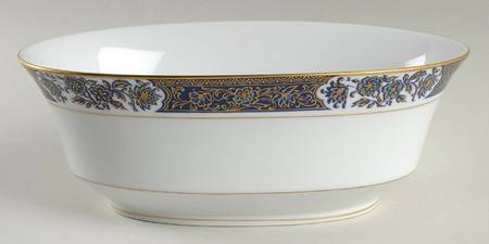 Tiara (Gold Trim) 9" Oval Vegetable Bowl