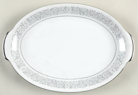 Tiara (Platinum Trim) 12" Oval Serving Platter