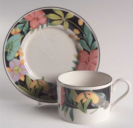 Tropica Flat Cup & Saucer Set