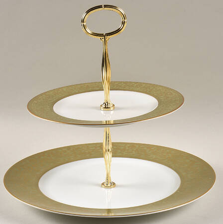 Versailles 6 5/8"-10"  2 Tiered Serving Tray (Dp, Sp) HC