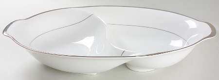 Wedding Band 11" Oval Divided Vegetable Bowl
