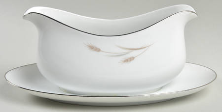 Wheat Gravy Boat with Attached Underplate