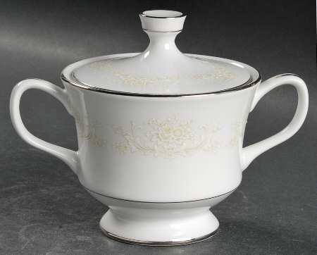 White Gold Sugar Bowl & Lid
