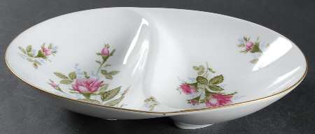 Wildrose 11" Oval Divided Vegetable Bowl
