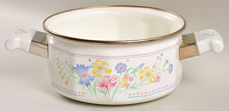 Victorian Flowers 1.5 Qt Metal Covered Saucepan No Lid