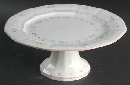 Victorian Flowers 10" Diameter Pedestal Cake Stand