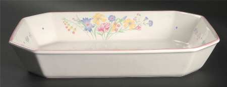 Victorian Flowers 13"  Rectangular Baker