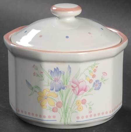 Victorian Flowers Sugar Bowl & Lid
