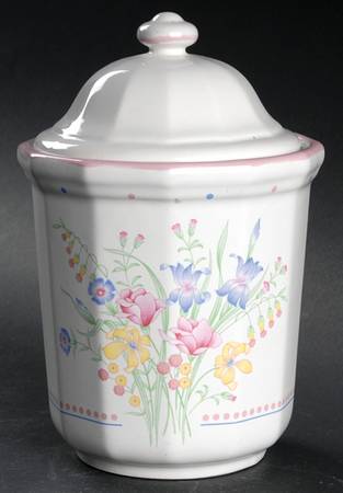 Victorian Flowers Small Canister & Lid