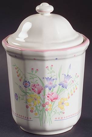 Victorian Flowers Large Canister & Lid