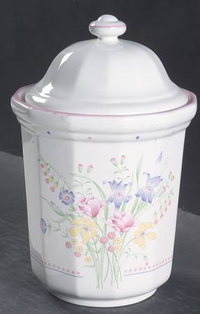Victorian Flowers Medium Canister & Lid