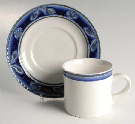 Chantilly Blue Flat Cup & Saucer Set