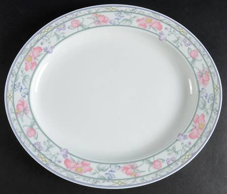 Fresh Bouquet 13" Oval Serving Platter