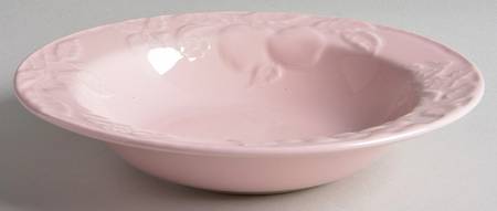 Fruit Promenade Pink Rim Soup Bowl