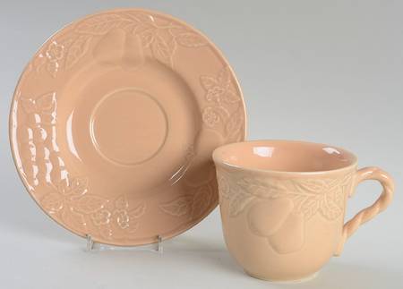 Fruit Promenade Peach Flat Cup & Saucer Set